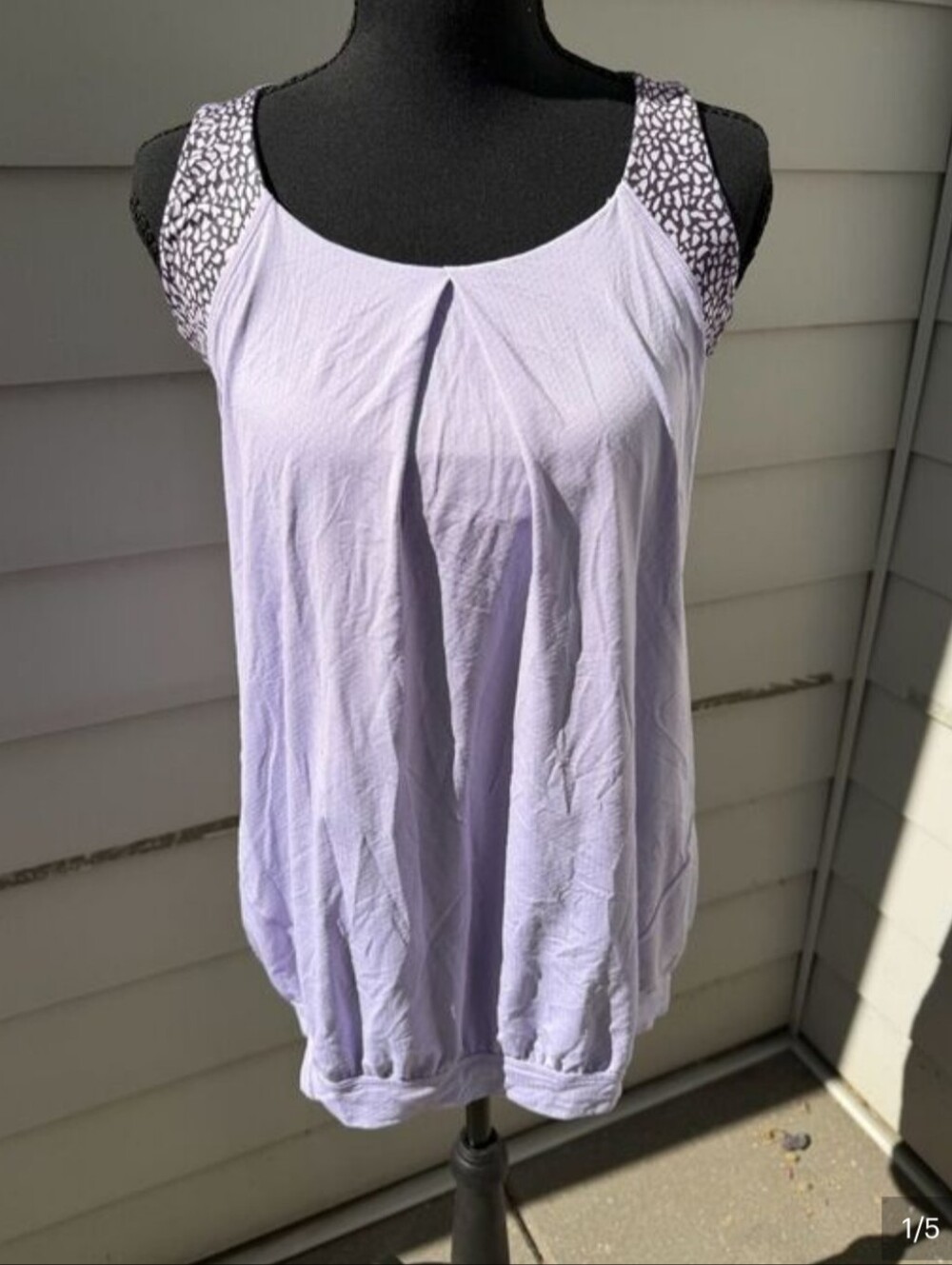 Lululemon Nouveau Limits Tank Lilac Built-In Bra Strappy Back Size 10